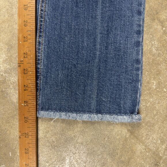 Old Navy Women’s Flare Jeans‎ Size 2 Mid Rise Stretch Blue Raw Hem 25.5” Inseam - Picture 11 of 12